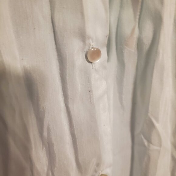 Vintage 70s Pastel Blue Babydoll Button Front Dollcore Nightgown Sleep Dress - Picture 9 of 11